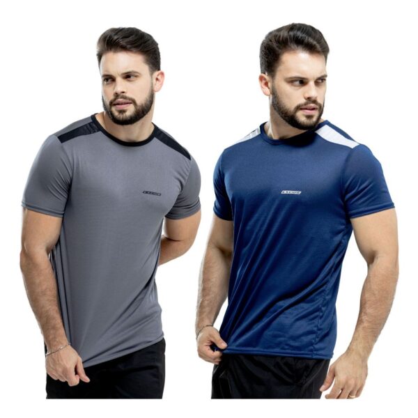 Kit 2 Camisas Dry Fit Academia Camiseta Musculação Treino Masculina