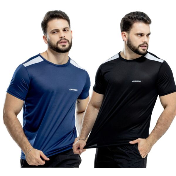 Kit 2 Camisas Dry Fit Academia Camiseta Musculação Treino Masculina