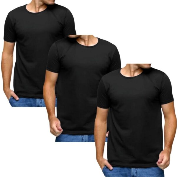 Kit 3 Camisetas Masculinas Lisa Algodão Premium Luxo Academia - Imagem 13