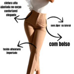 Calça Feminina Social Alfaiataria Cintura Alta Laçamento
