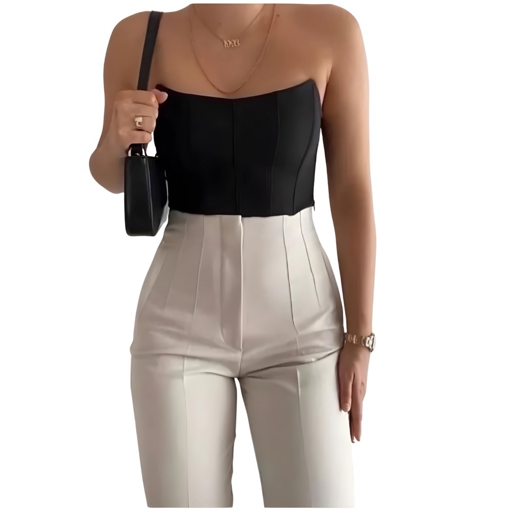 Calça Feminina Social Alfaiataria Cintura Alta Laçamento