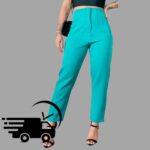Calça Feminina Social Alfaiataria Cintura Alta Laçamento