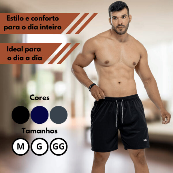 Bermuda Short Masculino Academia Esporte Fitness Tactell Dry Fit - Imagem 11