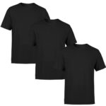 Kit 3 Camisetas Masculinas Lisa Algodão Premium Luxo Academia Preta