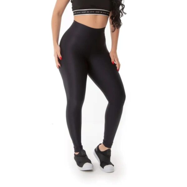 Calça Legging Revolucionária Anti-celulite Moda Fitness Preta Cintura Alta