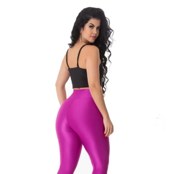 Calça Legging Revolucionária Anti-celulite Moda Fitness Rosa Verso