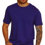 Camisa Básica Masculina Algodão Slim Fit Blusa Premium Lisa Azul