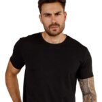 Camisa Básica Masculina Algodão Slim Fit Blusa Premium Lisa Frente