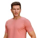 Camisa Básica Masculina Algodão Slim Fit Blusa Premium Lisa Rosa