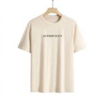 Camiseta masculina bege Authenticity da Concept Áurea em malha 100% algodão fio 30.1, ideal para looks casuais com conforto