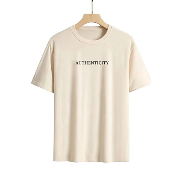 Camiseta masculina bege Authenticity da Concept Áurea em malha 100% algodão fio 30.1, ideal para looks casuais com conforto