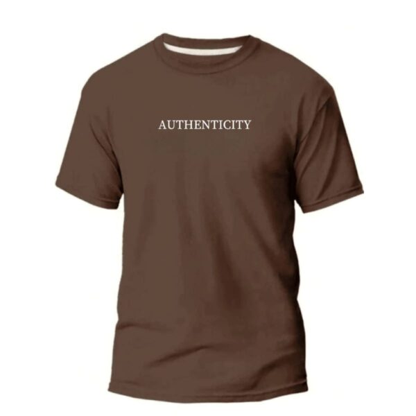 Camiseta masculina marrom Authenticity da Concept Áurea em malha 100% algodão fio 30.1, ideal para looks casuais com conforto
