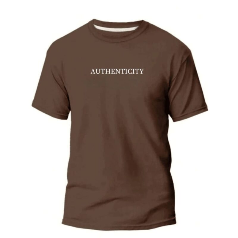 Camiseta masculina marrom Authenticity da Concept Áurea em malha 100% algodão fio 30.1, ideal para looks casuais com conforto