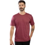 Camiseta Masculina Básica Malha Premium Penteada Slim Bordô