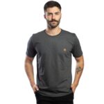 Camiseta Masculina Básica Malha Premium Penteada Slim Grafite