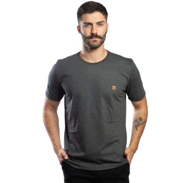 Camiseta Masculina Básica Malha Premium Penteada Slim Grafite