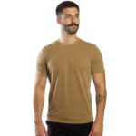Camiseta Masculina Básica Malha Premium Penteada Slim Marrom