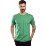 Camiseta Masculina Básica Malha Premium Penteada Slim Verde