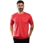 Camiseta Masculina Básica Malha Premium Penteada Slim Vermelha