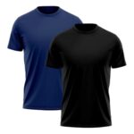 Kit com 2 camisetas dry fit azul, proteção UV 50+, para caminhada, corrida e musculação, disponível na loja Concept Áurea.