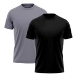 Kit com 2 camisetas dry fit azul, proteção UV 50+, para caminhada, corrida e musculação, disponível na loja Concept Áurea.