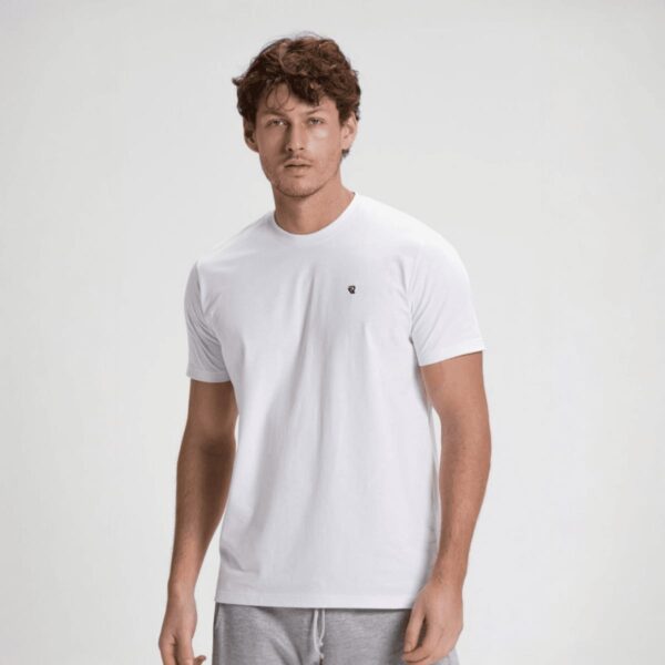 Camiseta Masculina Algodão Meia Malha Premium Branca Concept Áurea