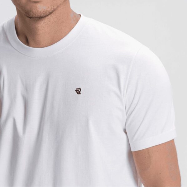 Camiseta Masculina Algodão Meia Malha Premium Branca Concept Áurea