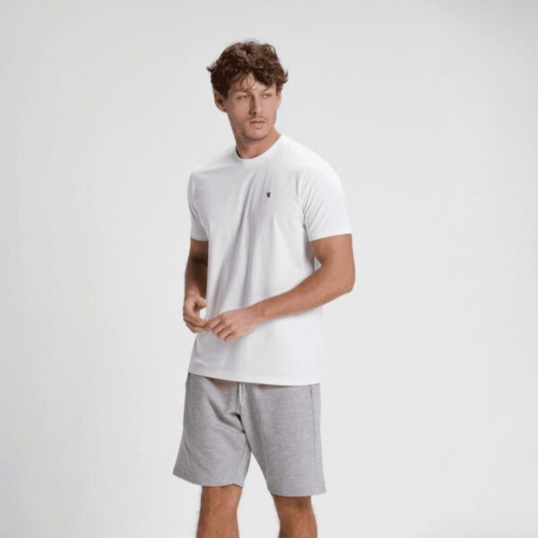 Camiseta Masculina Algodão Meia Malha Premium Branca Concept Áurea