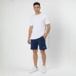 Bermuda Masculina Elastic Logo Azul Escuro Concept Áurea