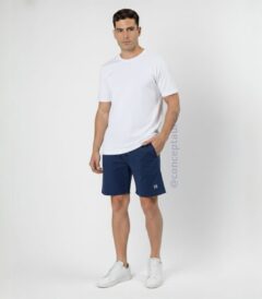 Bermuda Masculina Elastic Logo Azul Escuro Concept Áurea