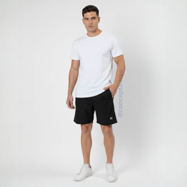 Bermuda Masculina Elastic Logo Preta Concept Áurea