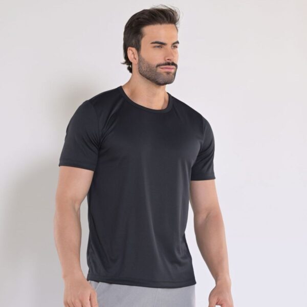 Kit 5 Camisetas Básicas Masculinas Dry Fit Lisa Preta