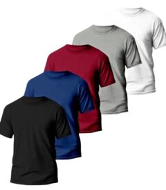 Kit 5 Camisetas Básicas Masculinas Dry Fit Lisa Variado