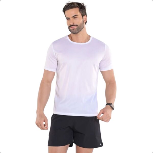 Kit 5 Camisetas Básicas Masculinas Dry Fit Lisa Branca