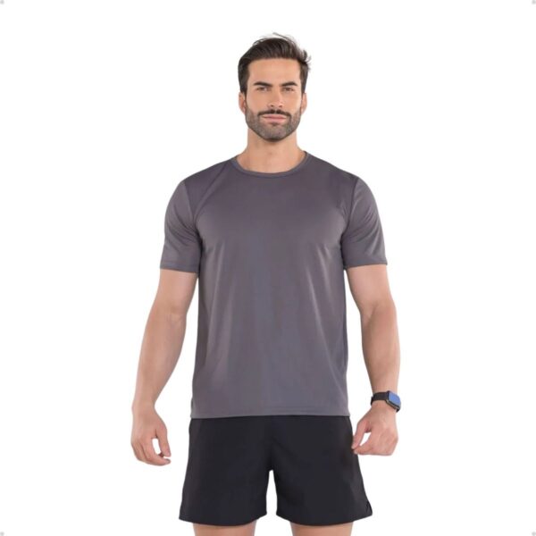 Kit 5 Camisetas Básicas Masculinas Dry Fit Lisa Chumbo
