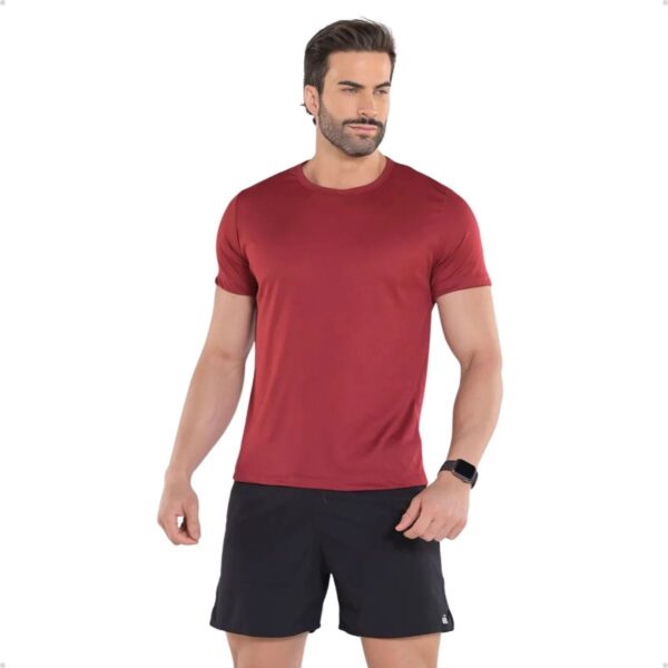 Kit 5 Camisetas Básicas Masculinas Dry Fit Lisa Vermelha