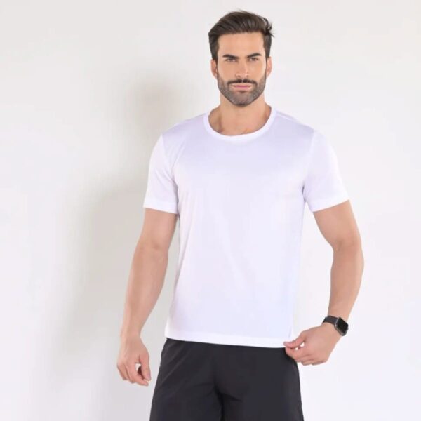 Kit 5 Camisetas Básicas Masculinas Dry Fit Lisa Branca