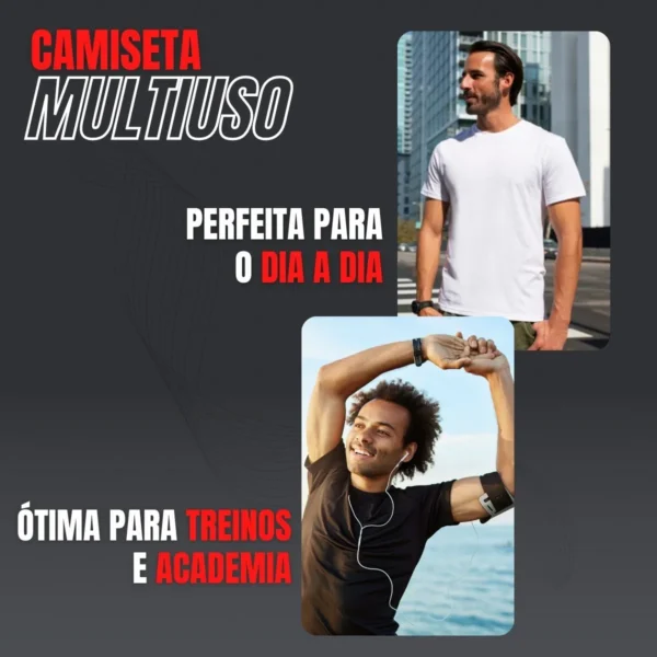 Kit 5 Camisetas Básicas Masculinas Dry Fit Lisa Movimento