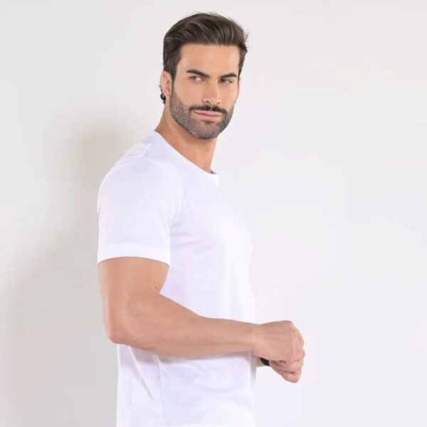Kit 5 Camisetas Básicas Masculinas Dry Fit Lisa Branca