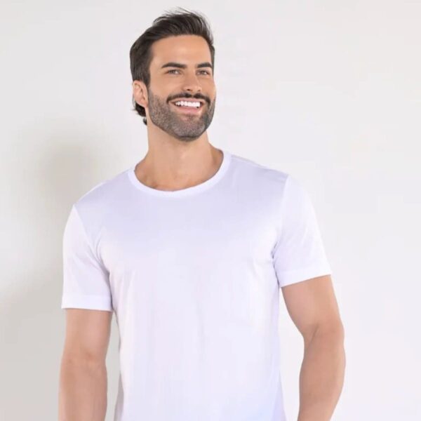 Kit 5 Camisetas Básicas Masculinas Dry Fit Lisa Branca