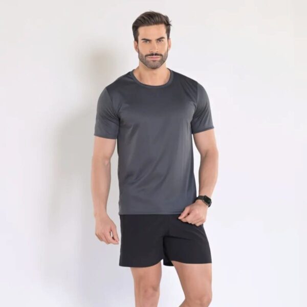 Kit 5 Camisetas Básicas Masculinas Dry Fit Lisa Chumbo