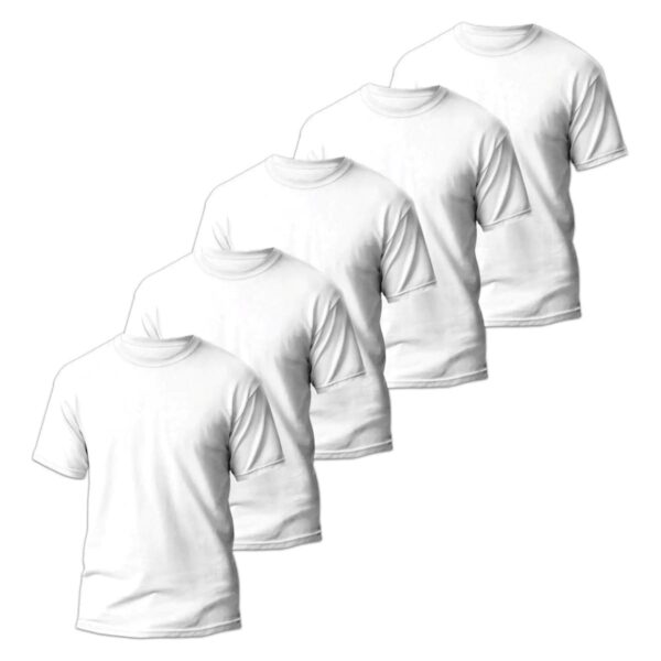 Kit 5 Camisetas Básicas Masculinas Dry Fit Lisa Branca