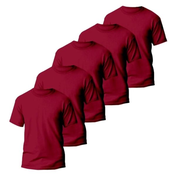 Kit 5 Camisetas Básicas Masculinas Dry Fit Lisa Vermelha