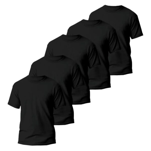 Kit 5 Camisetas Básicas Masculinas Dry Fit Lisa Preta