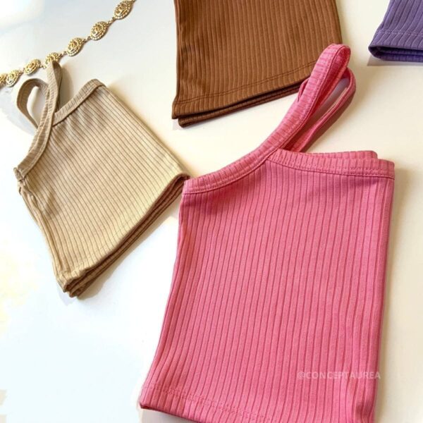 Top Feminino Regata Alcinha Canelado cores tamanho único