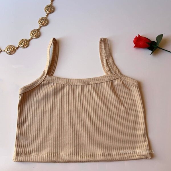 Top Feminino Regata Alcinha Canelado nude tamanho único