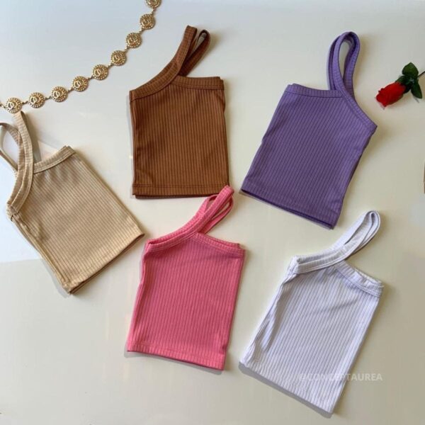 Top Feminino Regata Alcinha Canelado cores tamanho único