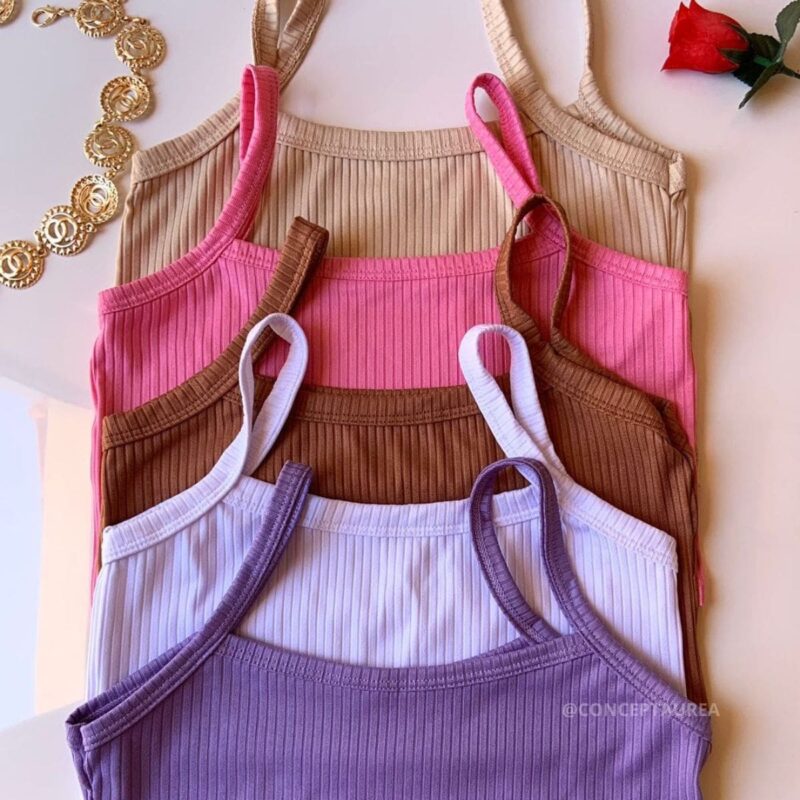 Top Feminino Regata Alcinha Canelado cores tamanho único