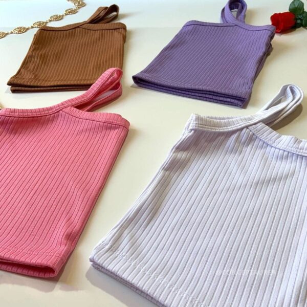 Top Feminino Regata Alcinha Canelado cores tamanho único