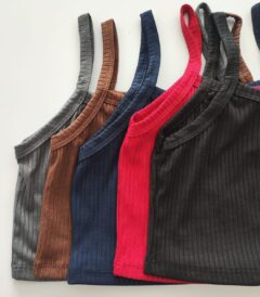 Top Feminino Regata Alcinha Canelado